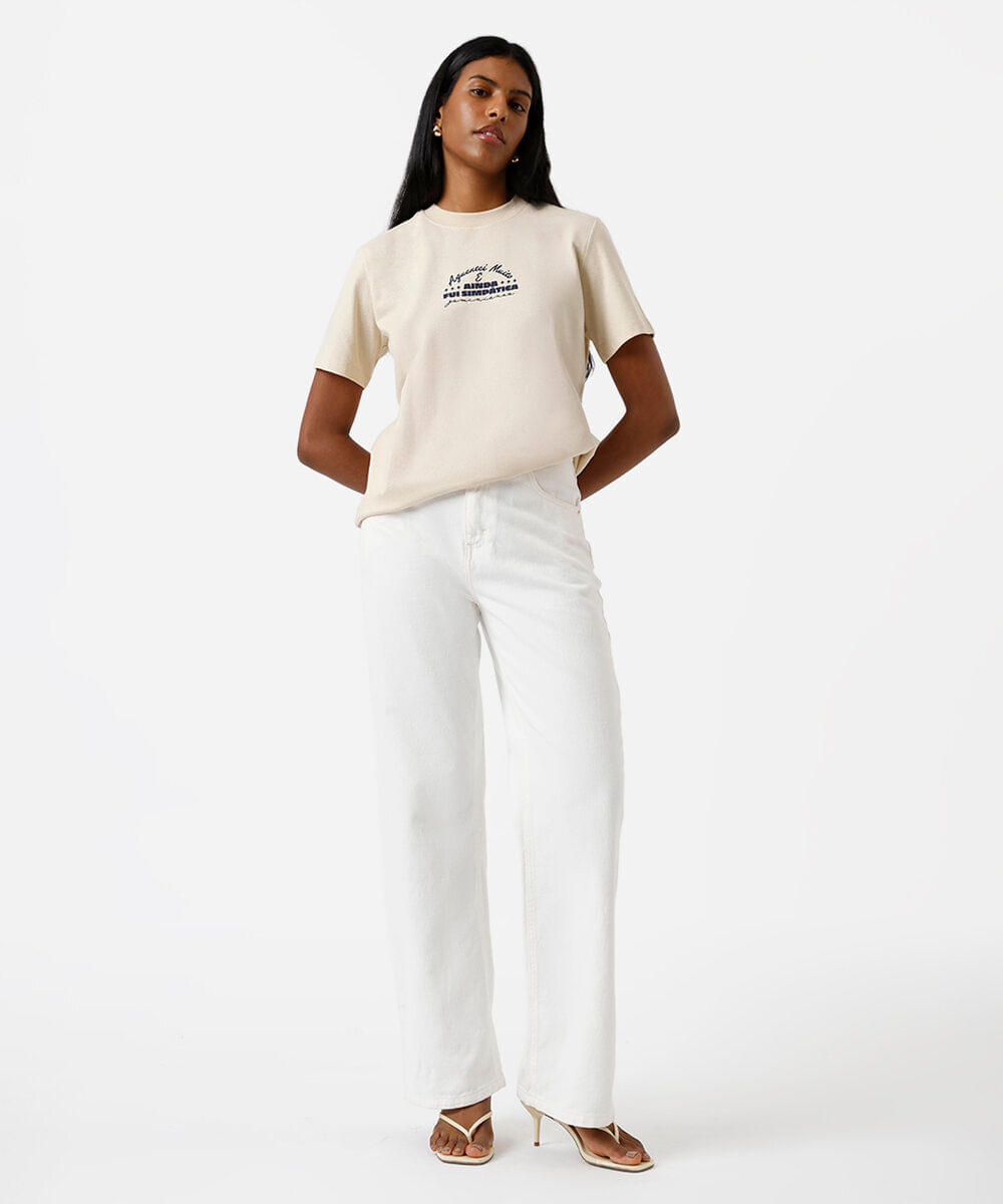 camiseta feminina de algodão signo gêmeos márcia sensitiva bege