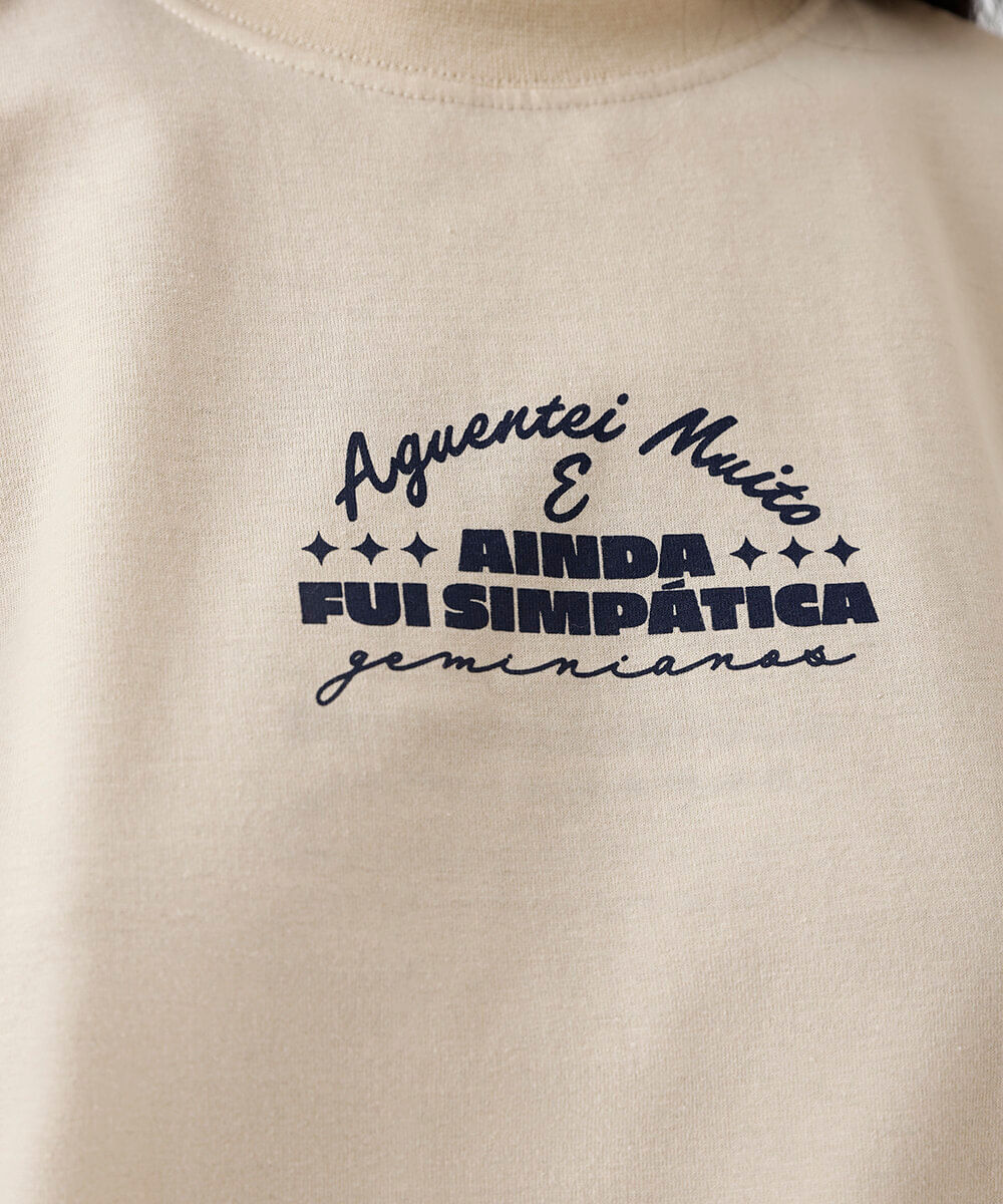camiseta feminina de algodão signo gêmeos márcia sensitiva bege