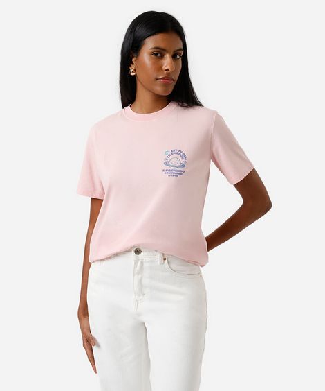 camiseta feminina de algodão signo aquário márcia sensitiva rosa