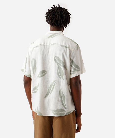 camisa masculina de viscolinho com mangas curtas colorido