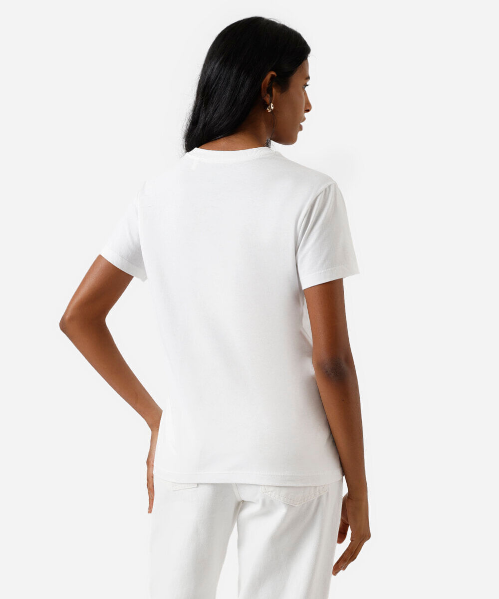 camiseta feminina mickey off white