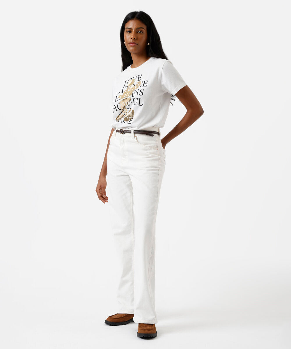camiseta feminina mickey off white