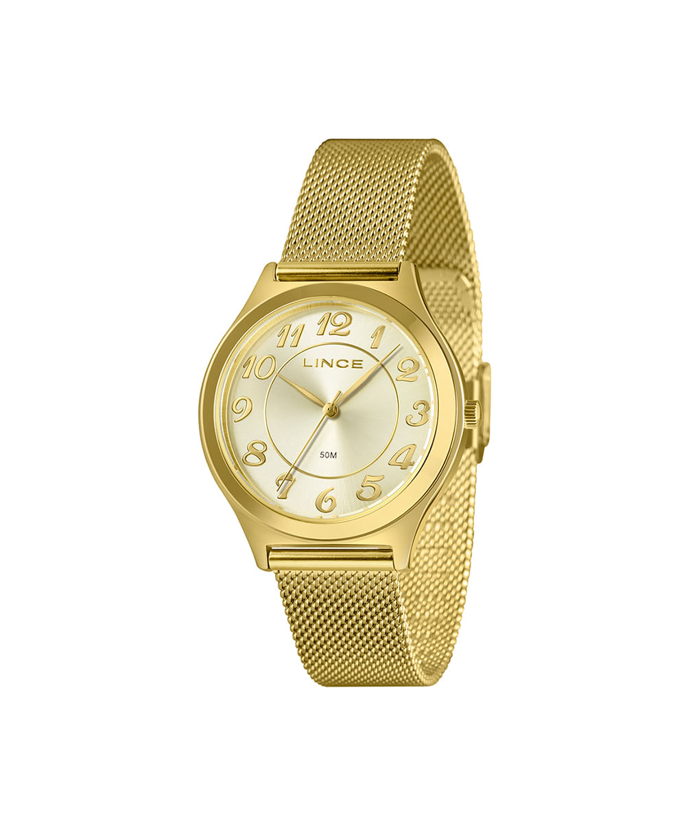 kit relógio feminino lince analógico lrgm030l38c2kx pj dourado