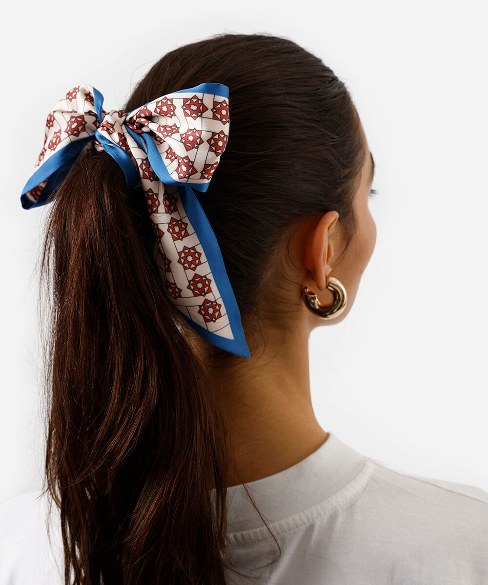 lenço faixa feminino acetinado colorido