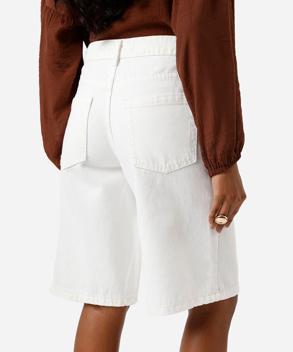 bermuda jorts feminina de sarja off white
