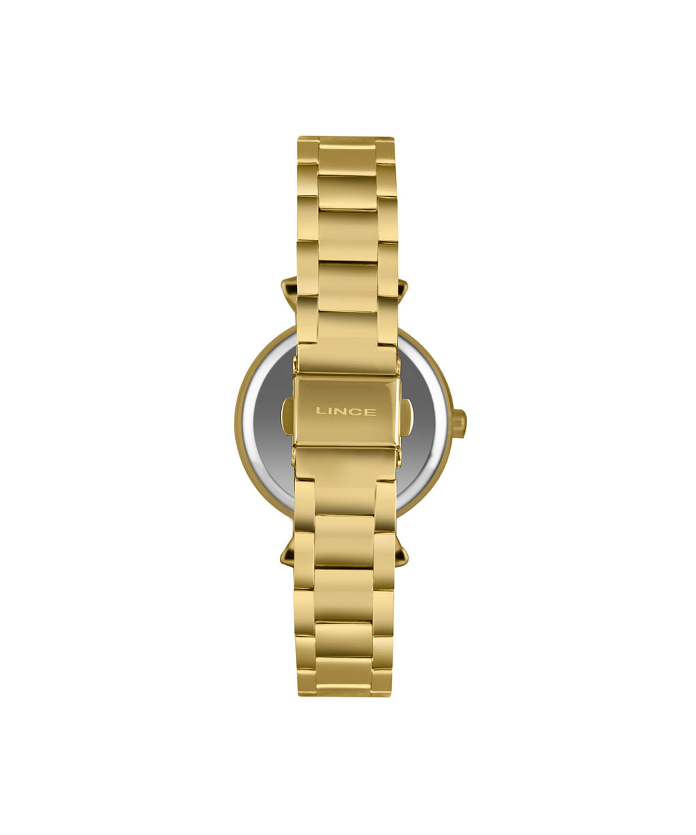 kit relógio feminino lince analógico lrgh258l33 kacns1kx dourado