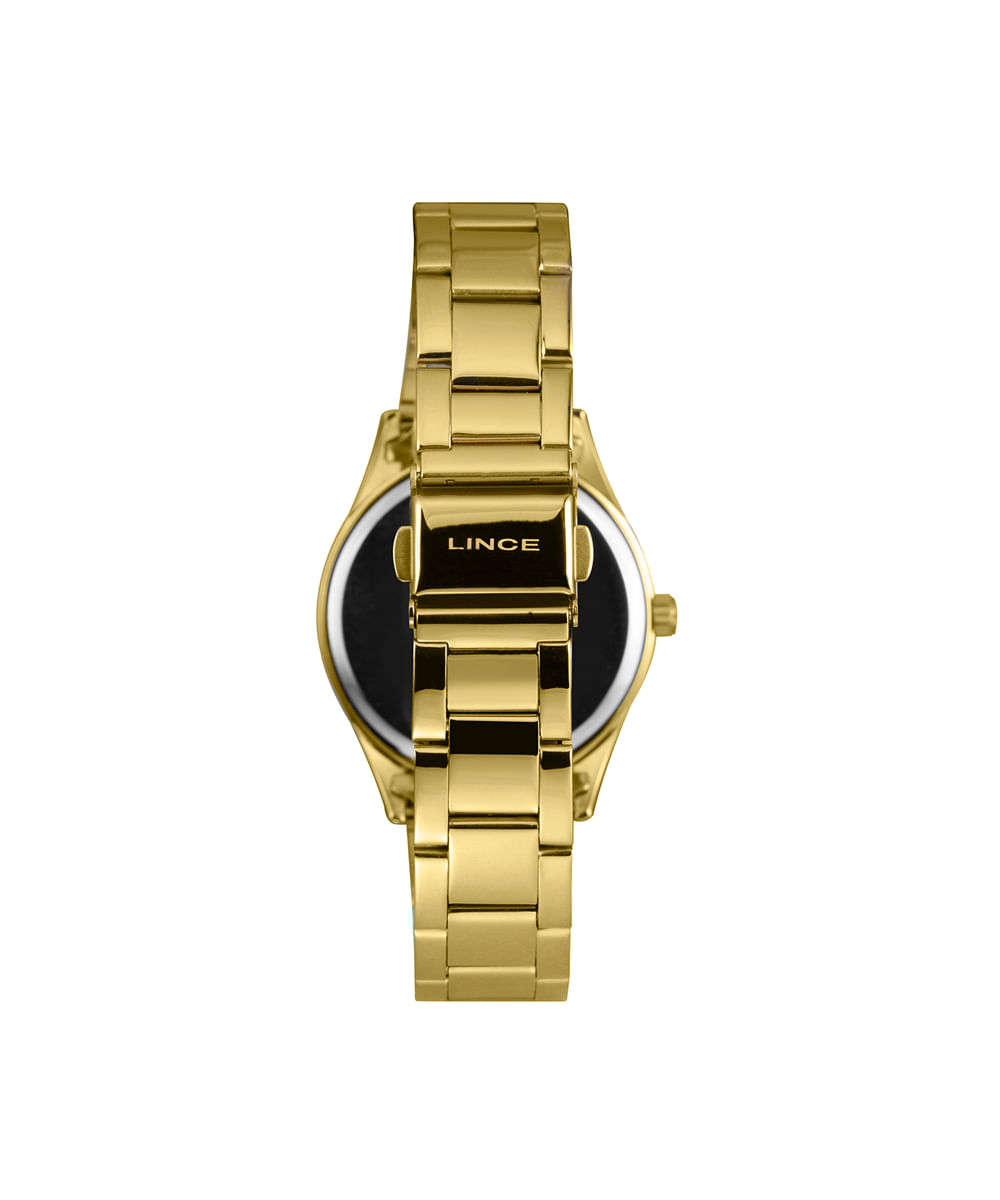 kit relógio feminino lince analógico lrgj169l36 kbqmc2kx dourado