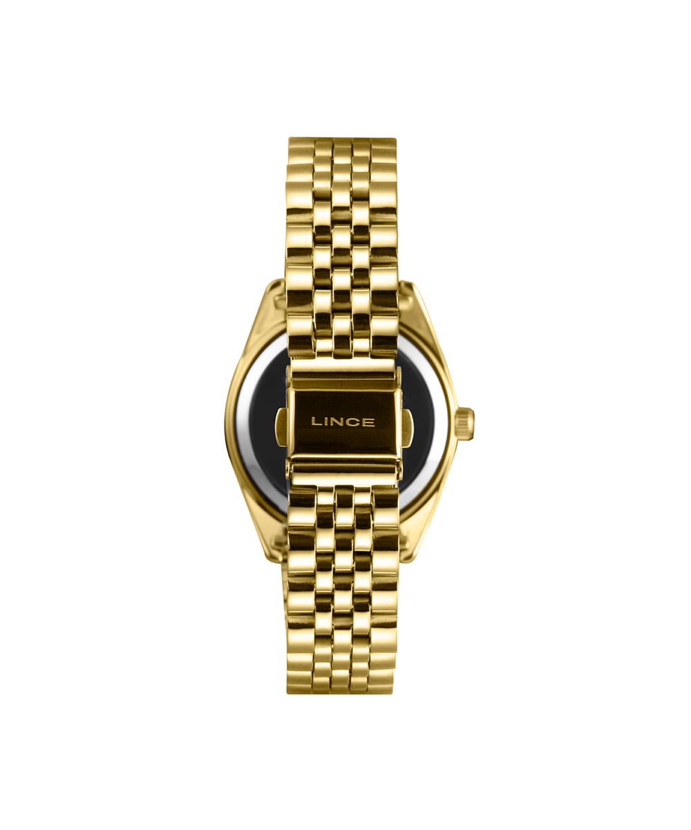 kit relógio feminino lince analógico lrgj176l36 kae9s2kx dourado