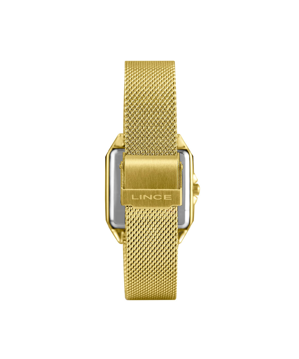 kit relógio feminino lince analógico lqgm057l30 kadxp3kx dourado
