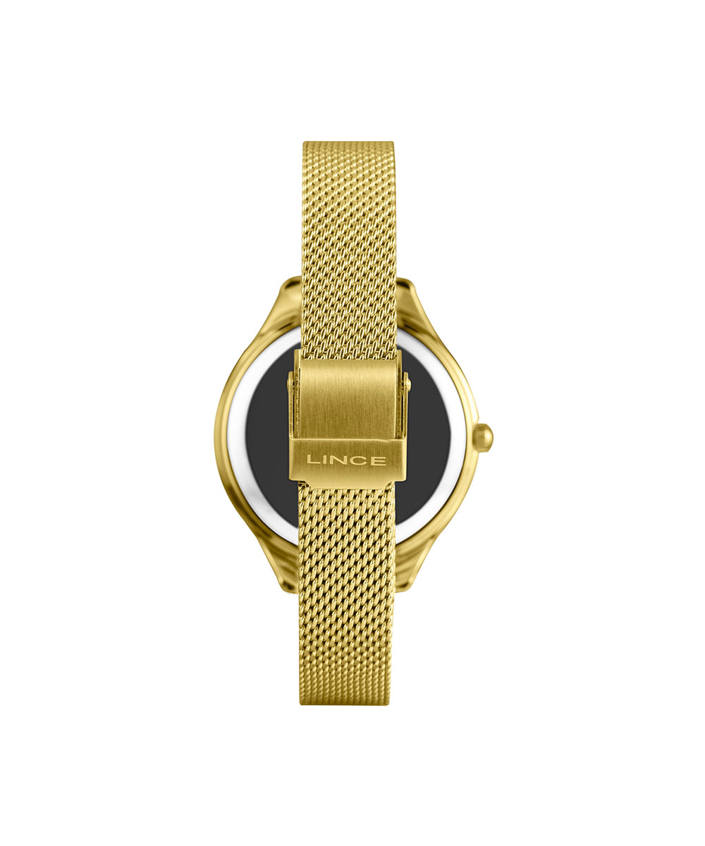 kit relógio feminino lince analógico lrgm059l36 kaeds1kx dourado