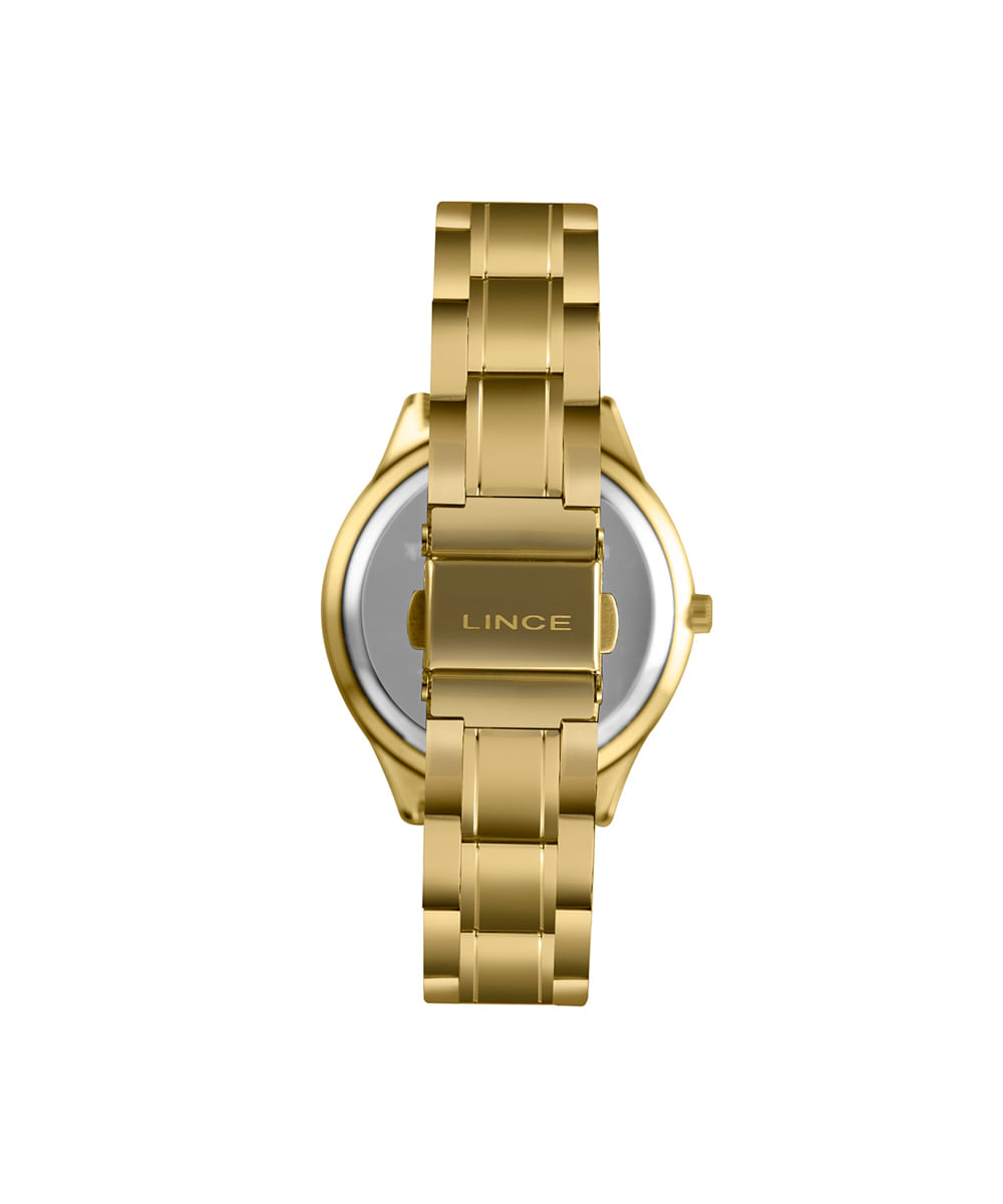 kit relógio feminino lince analógico lrgm029l38 kbqqb2kx dourado