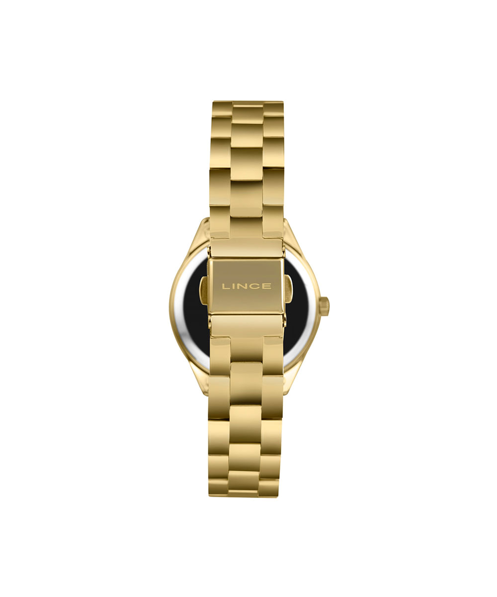 kit relógio feminino lince analógico lrgh273l32 kad2c2kx dourado
