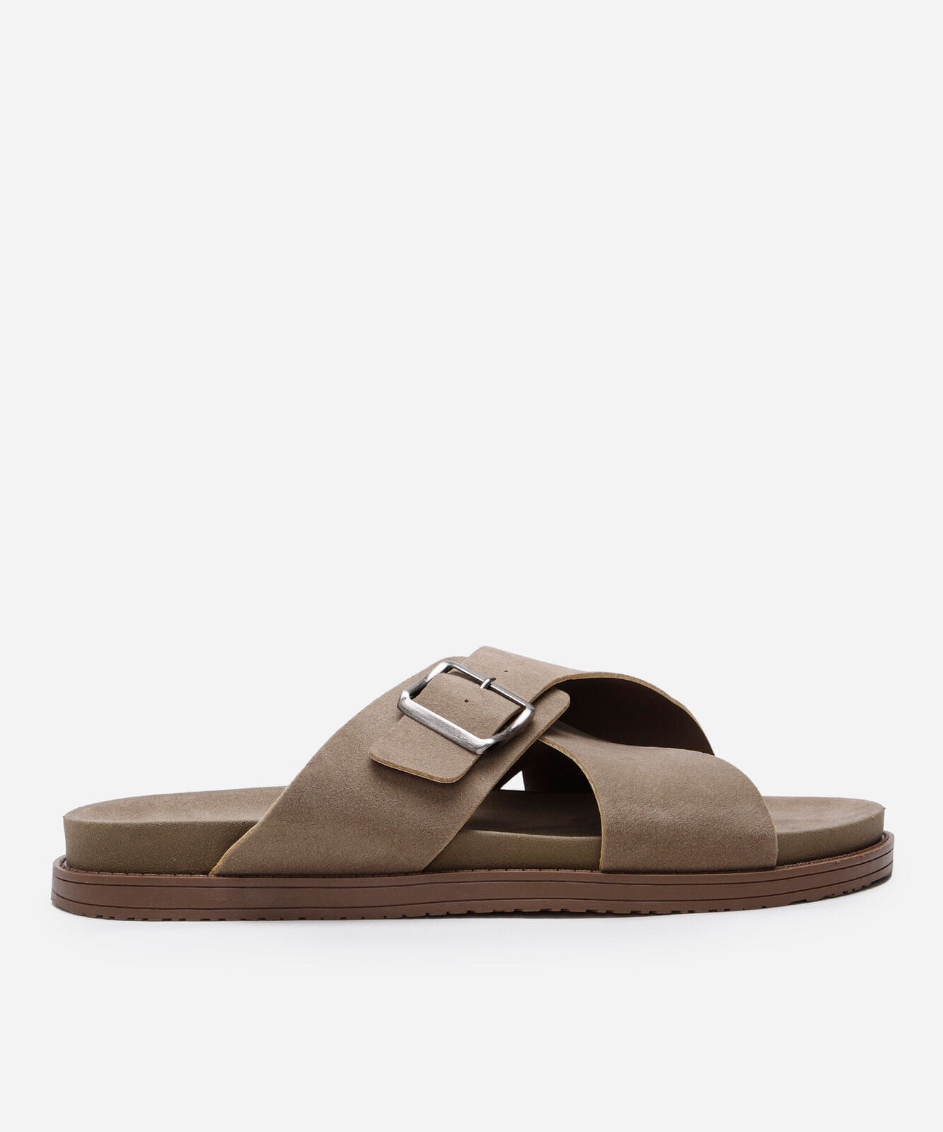 slide masculina com fivela oneself bege