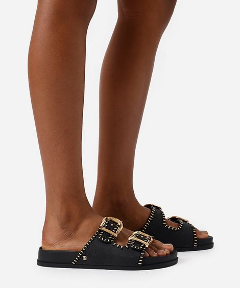 rasteira feminina slide fire zaxy preta