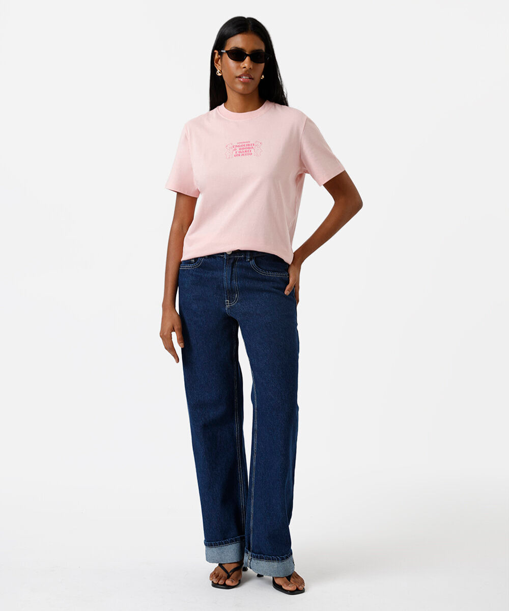 camiseta feminina de algodão signo câncer márcia sensitiva rosa