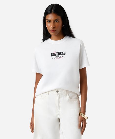 camiseta feminina de algodão signo leão márcia sensitiva off white