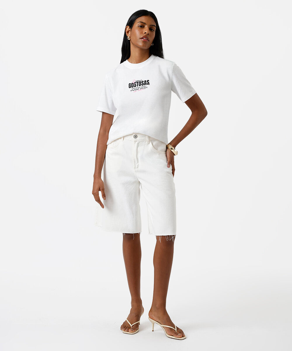 camiseta feminina de algodão signo leão márcia sensitiva off white