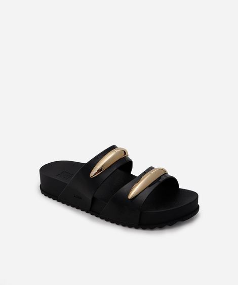 rasteira slide metal zaxy preta