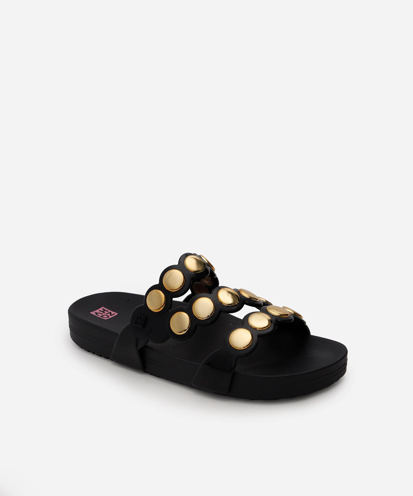 rasteira feminina slide spot zaxy preta