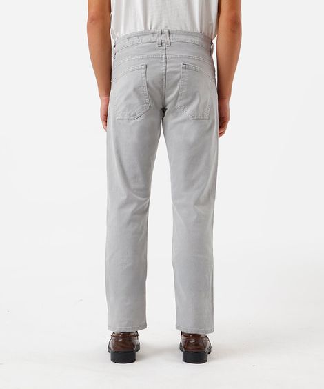 calça slim masculina de sarja cinza