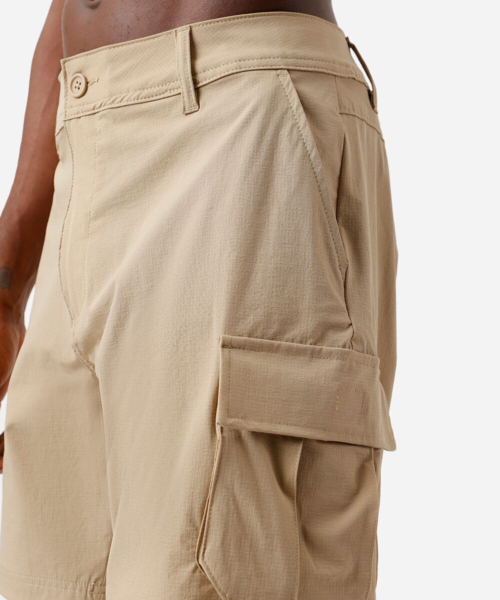 short boardshort masculino de poliamida bege