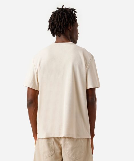 camiseta comfort masculina com mangas curtas bege