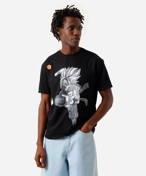 camiseta masculina com algodão dragon ball preta