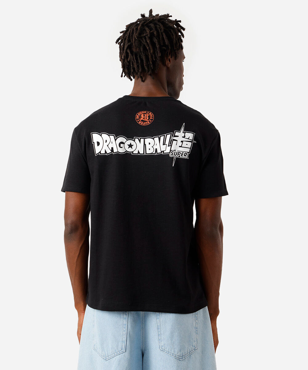 camiseta masculina com algodão dragon ball preta