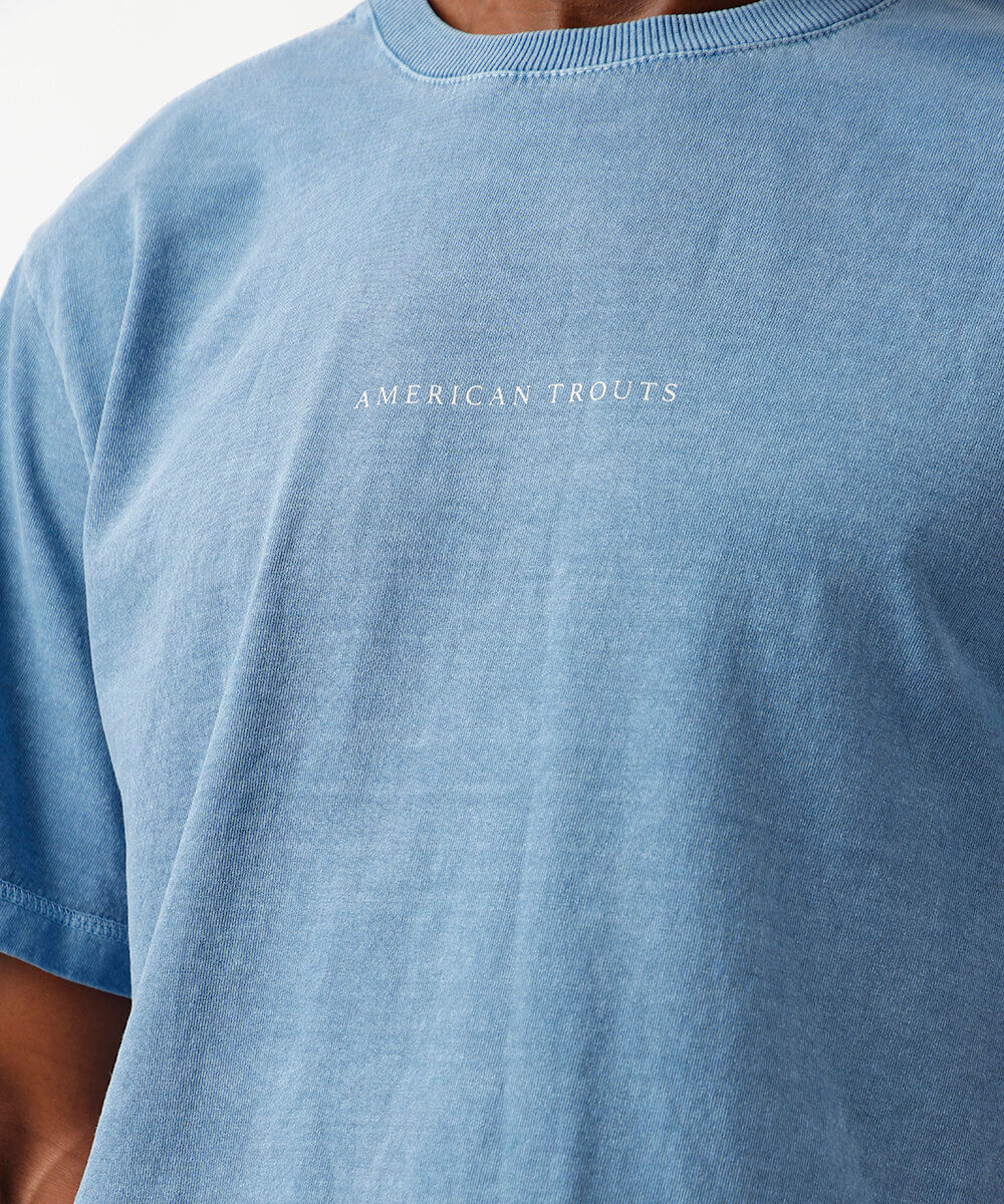 camiseta masculina em algodão estonada azul