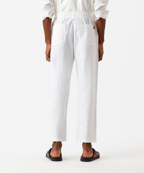 calça relaxed masculina de algodão texturizada branco