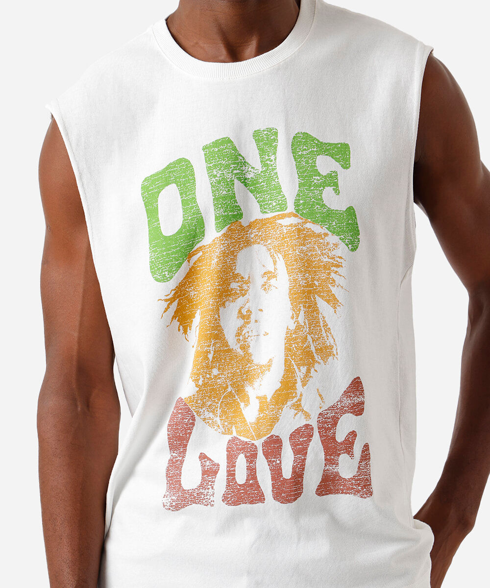 regata machão de algodão bob marley off white