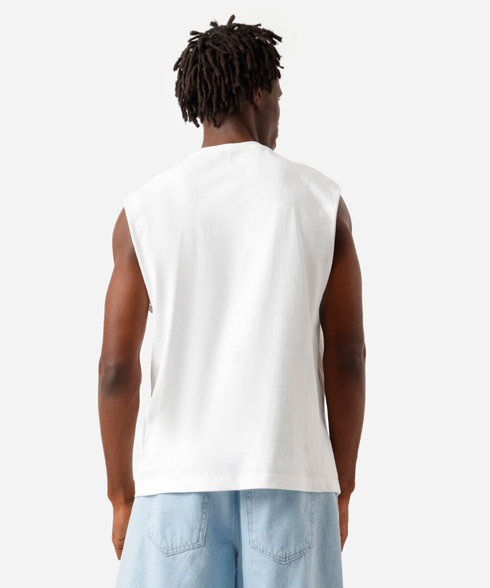 regata machão de algodão bob marley off white