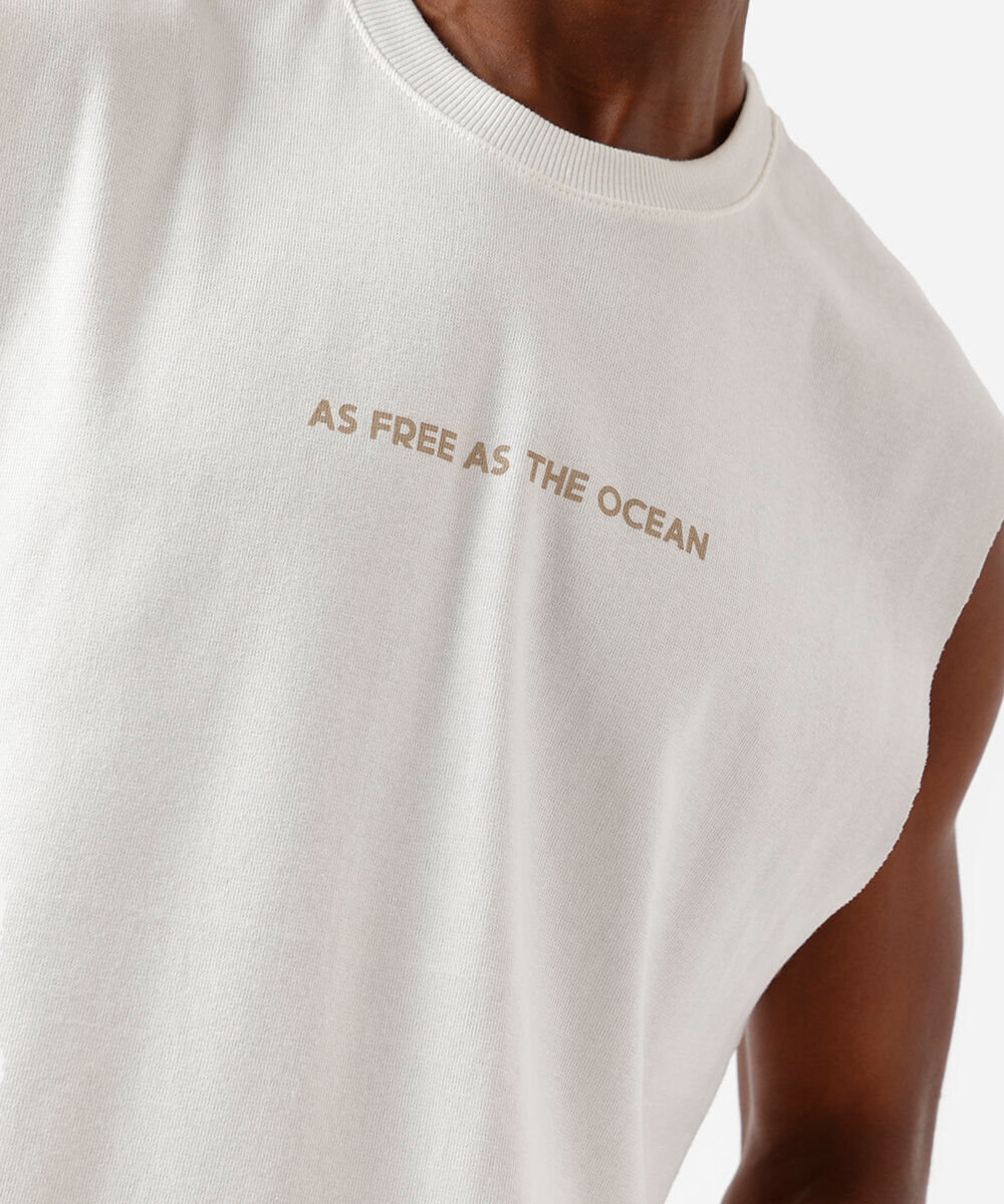 regata machão de algodão com estampa de prancha off white