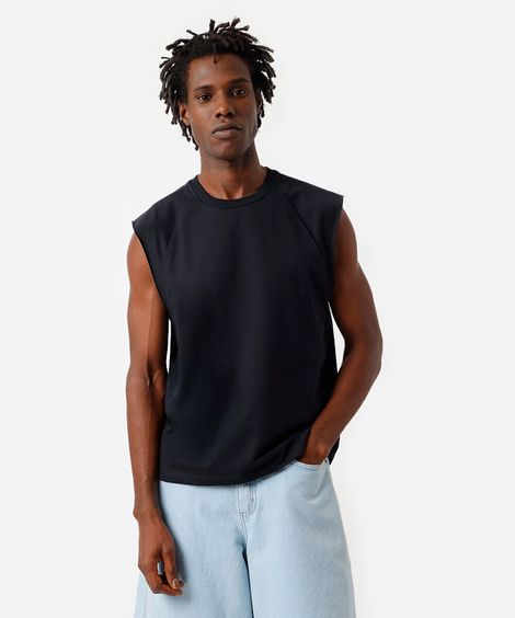 regata machão raglan preta