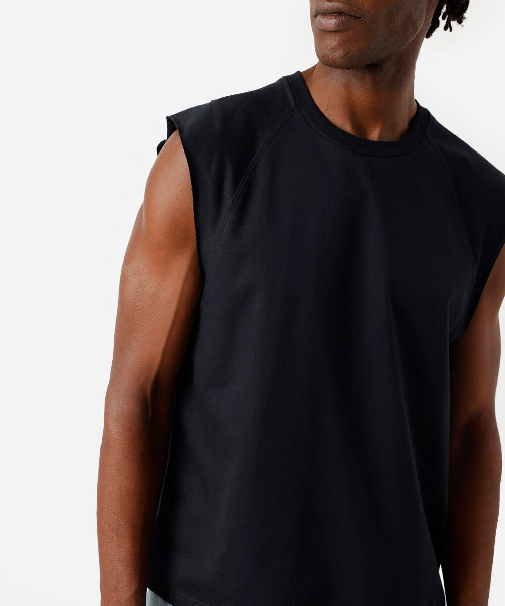 regata machão raglan preta