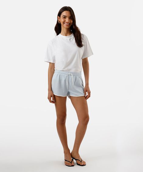 short básico feminino com elástico azul