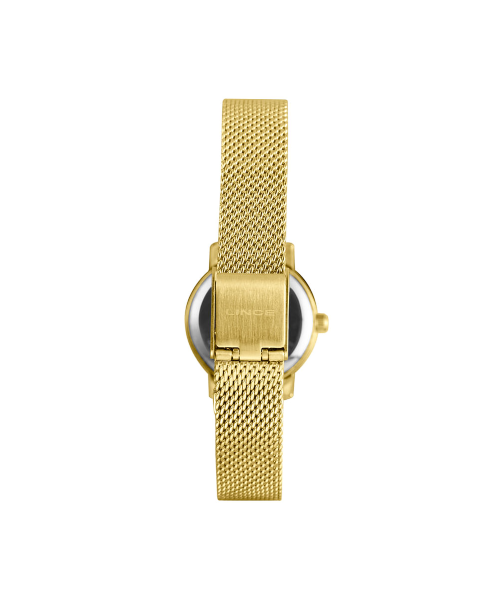 kit relógio feminino lince analógico lrgh272l25 kadpc2kx dourado