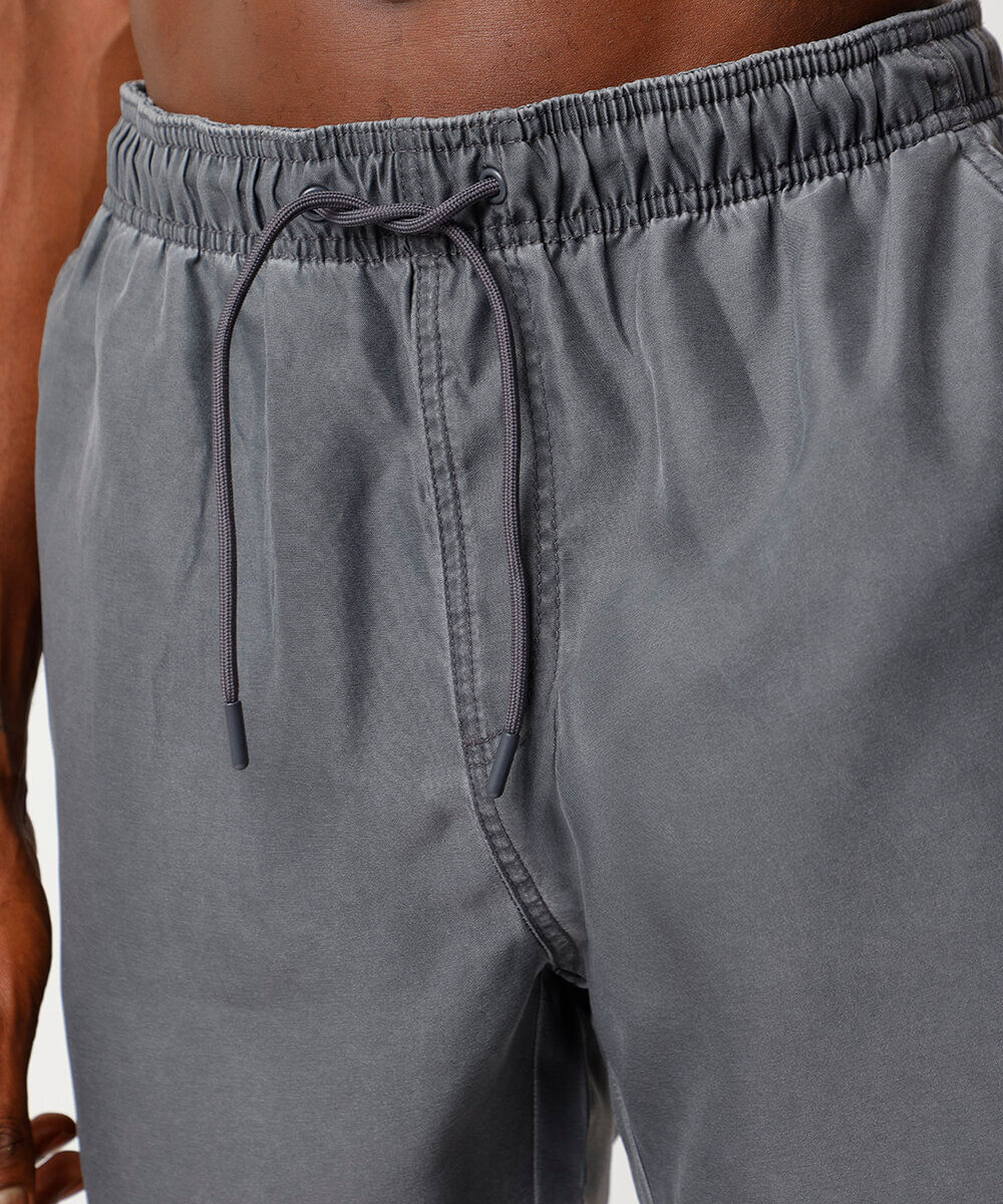 short jogger masculino estonado cinza