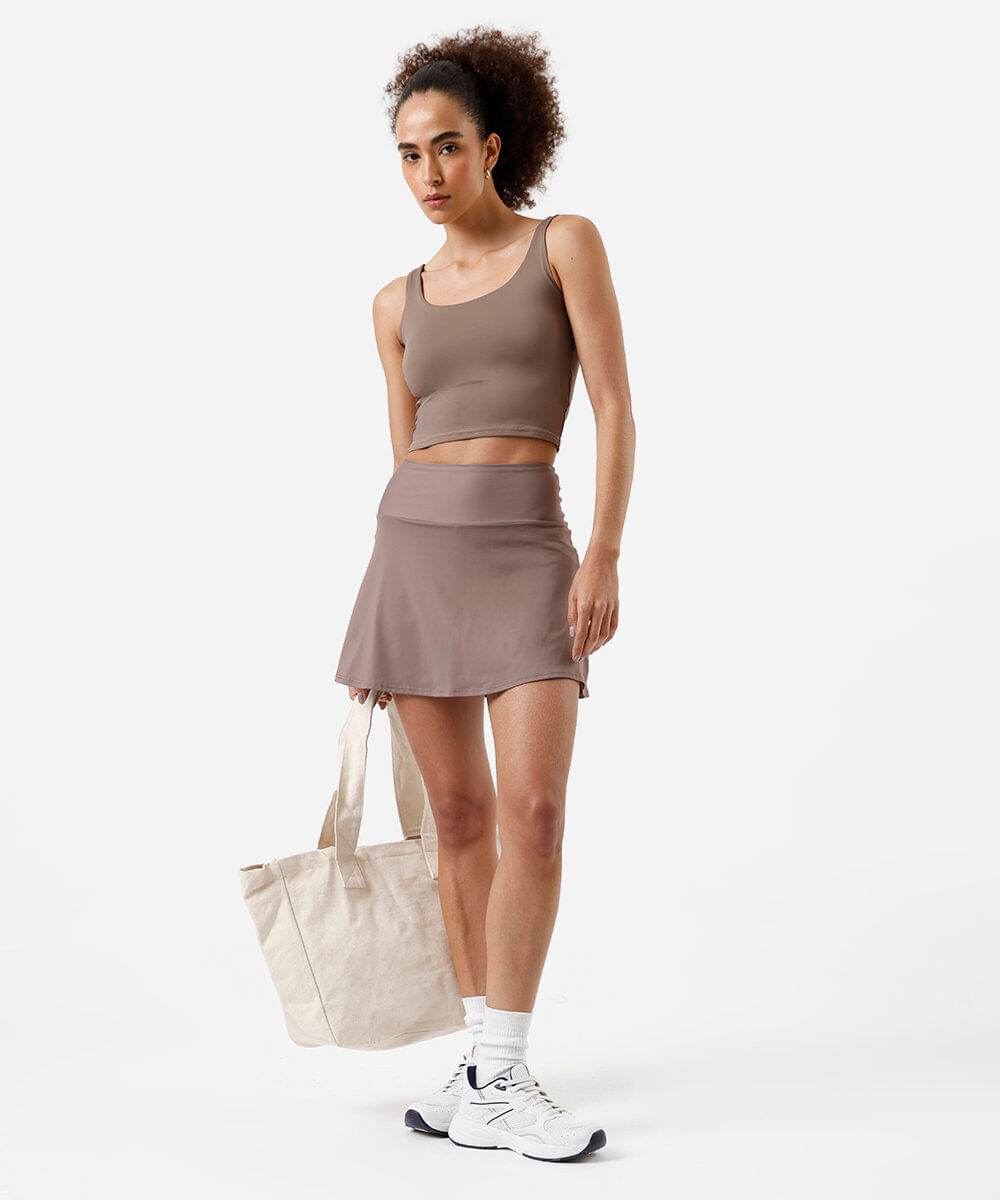 regata feminina esportiva ace marrom