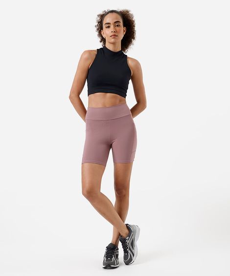 bermuda feminina esportiva ace com bolso rosa