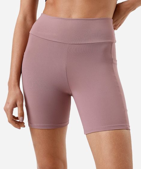 bermuda feminina esportiva ace com bolso rosa