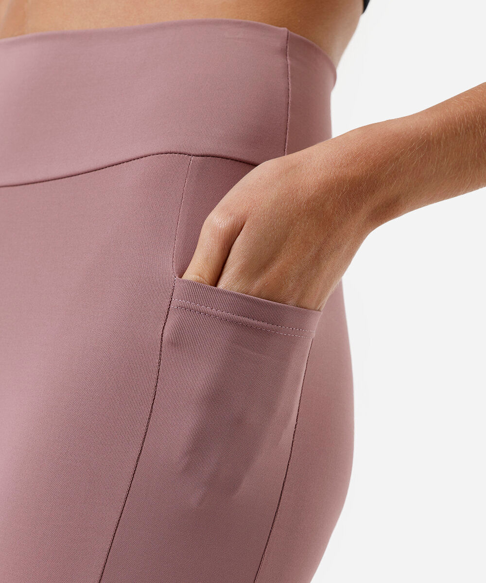 bermuda feminina esportiva com bolso rosa