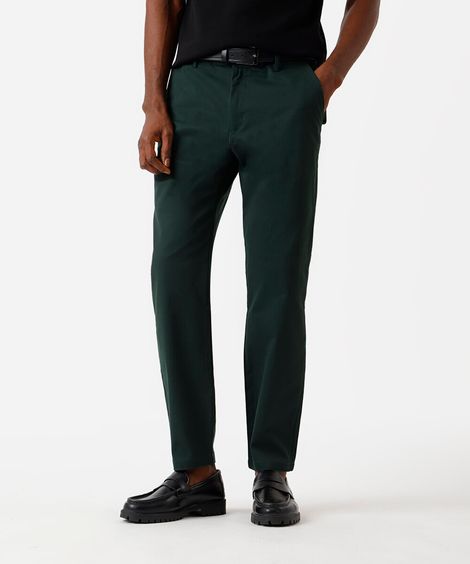 calça slim masculina de sarja verde