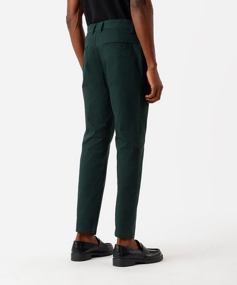 calça slim masculina de sarja verde