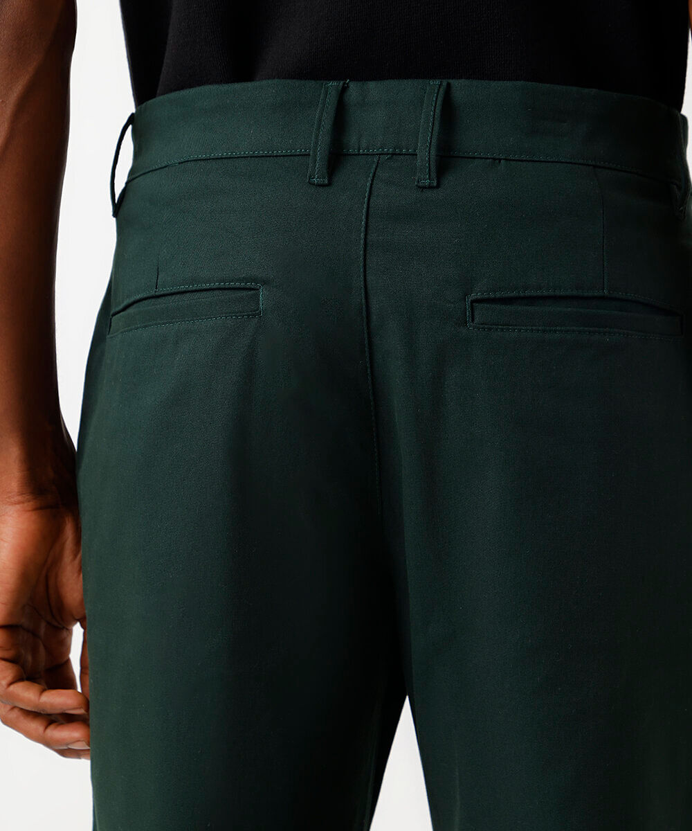calça slim masculina de sarja verde