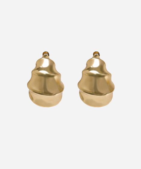 brinco feminino argola concha dourado