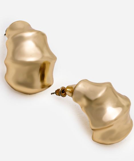 brinco feminino argola concha dourado