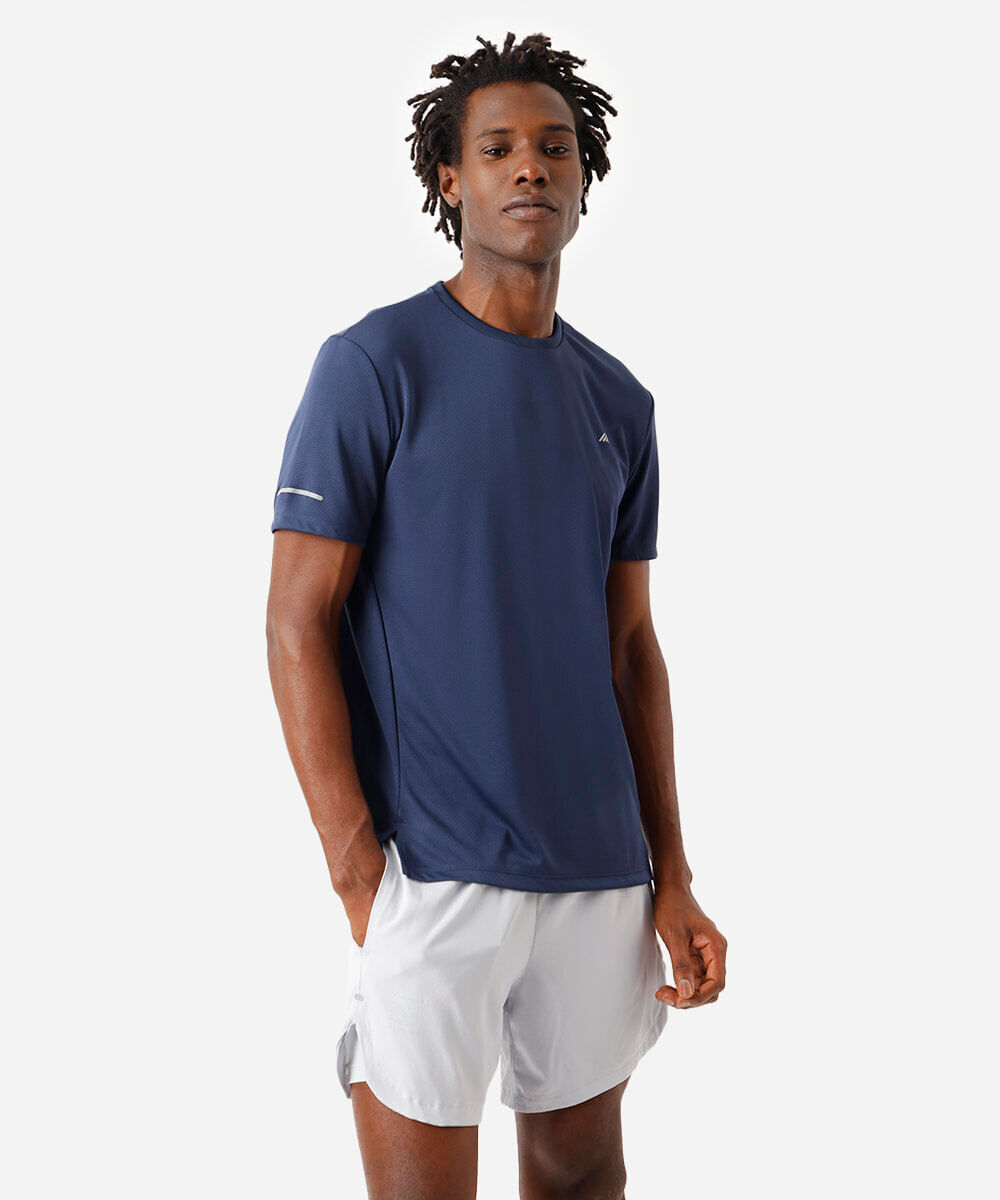 camiseta masculina esportiva azul