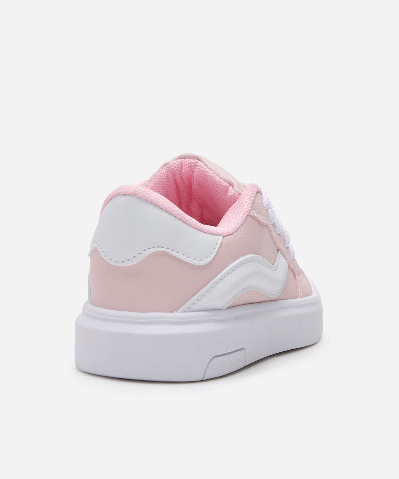 tênis infantil com faixa lateral rosa
