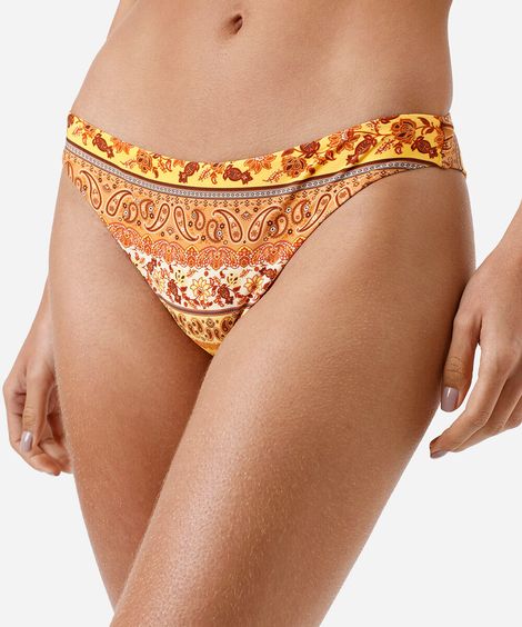 biquíni tanga estampado amarelo